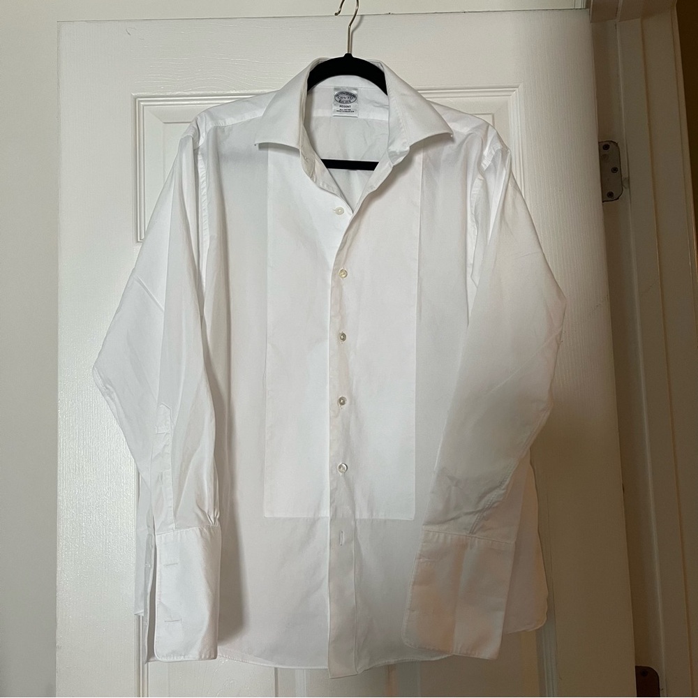 Brooks Brothers White Tuxedo French Cuff Shirt